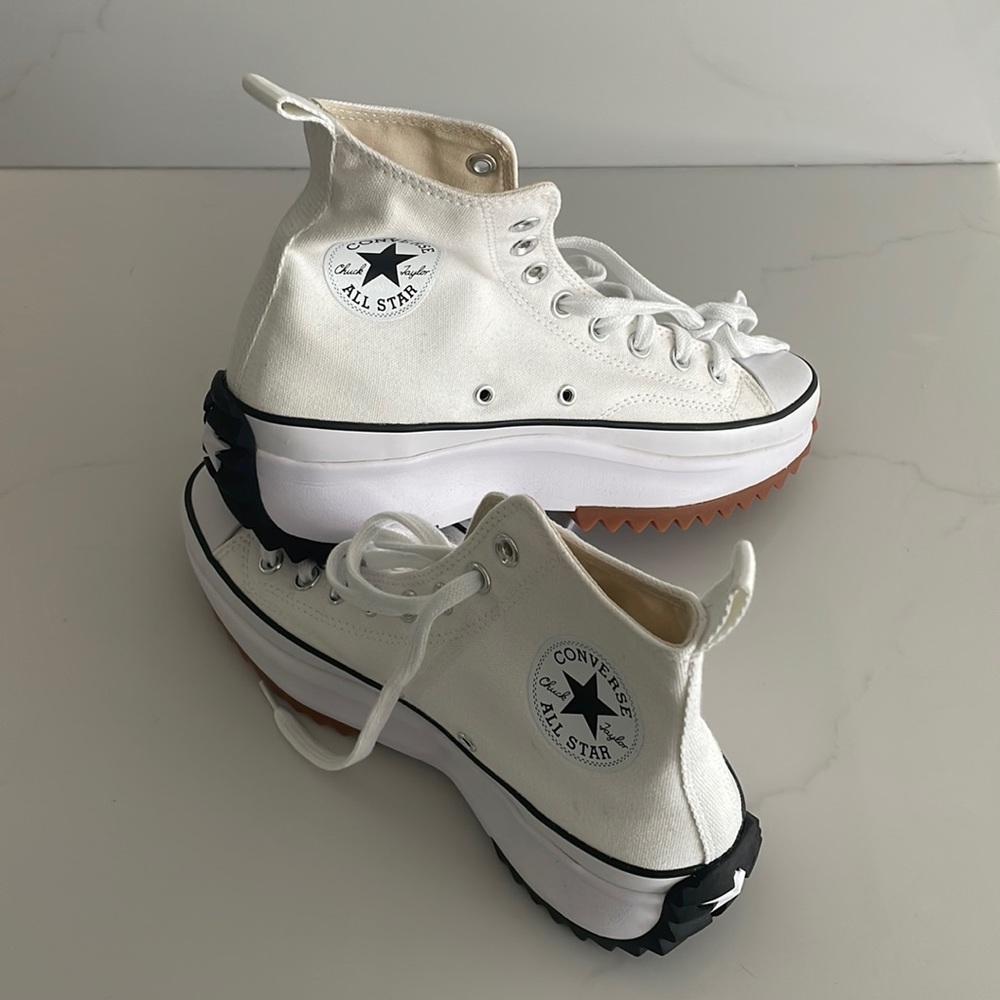 Converse High Top Platforms, white, sz 10